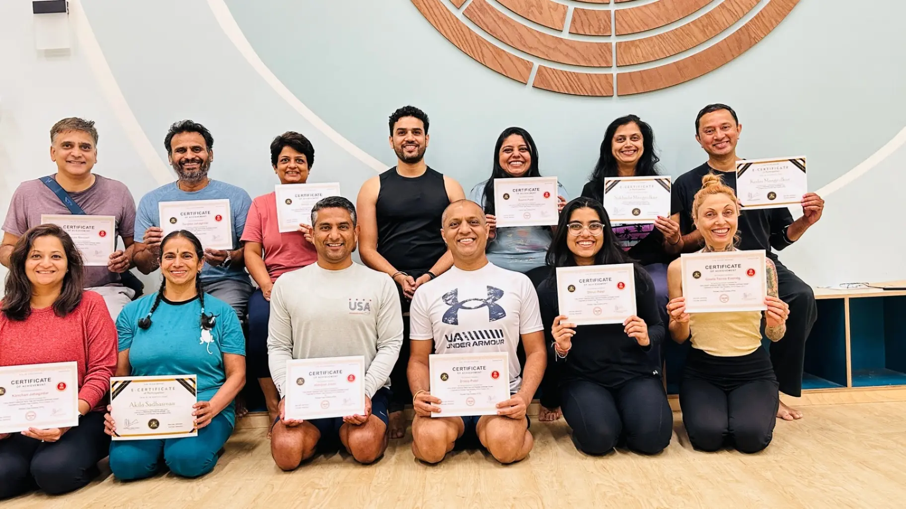 Yoga teacher certification ceremony