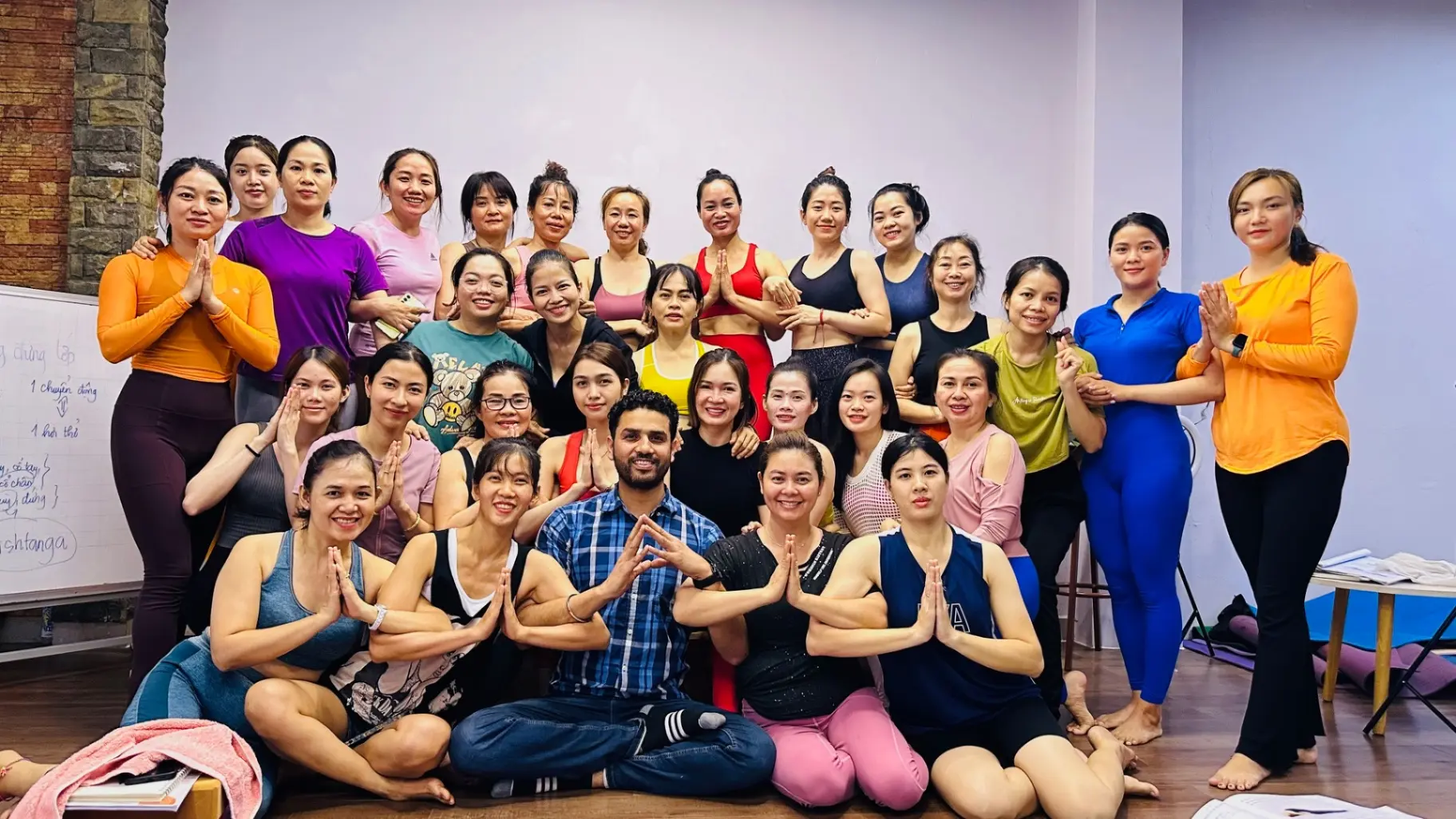 Master Praveen with yoga students